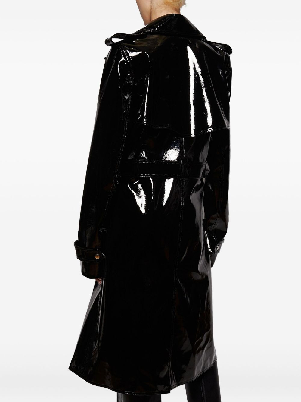 belted-patent trench coat - 5