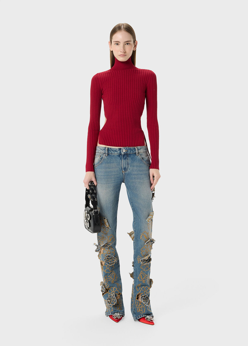 STRAIGHT LEG JEANS WITH EMBROIDERY 5