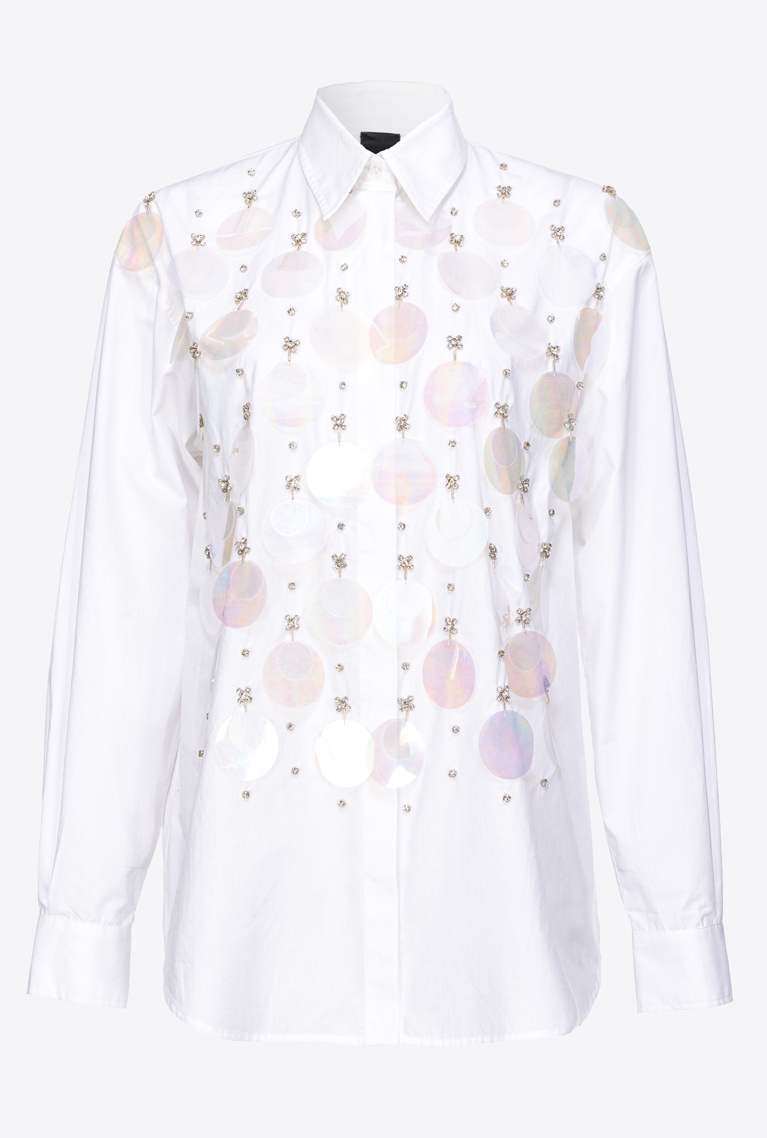 POPLIN SHIRT WITH SEQUIN EMBROIDERY - 1