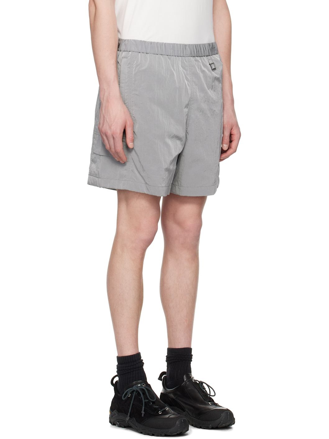 Gray Nylon Banding Shorts - 2