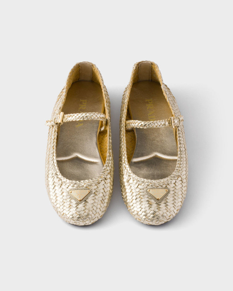 Woven leather ballerinas 4