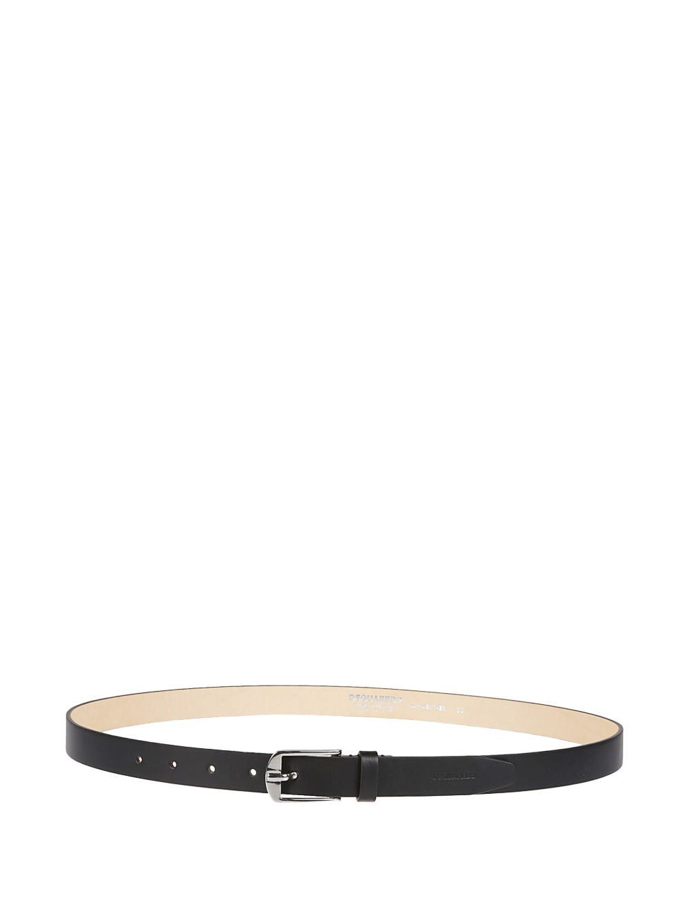leather rectangle buckle belt - 1