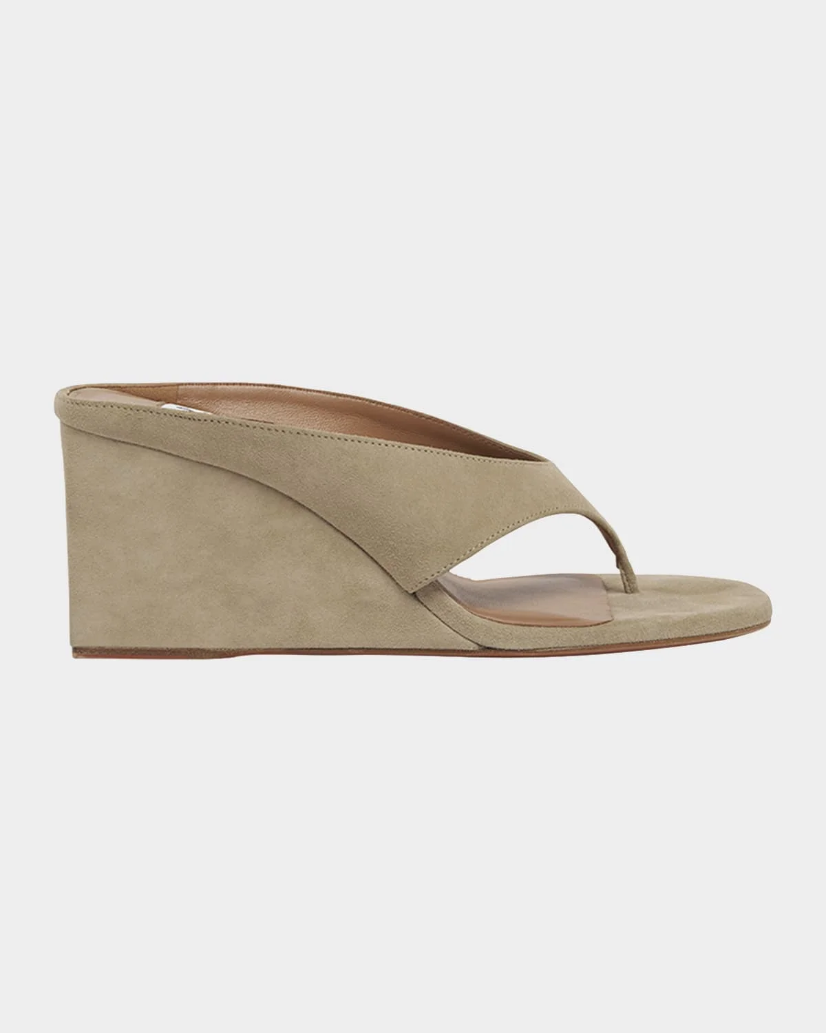 Suede Wedge Thong Sandals - 1