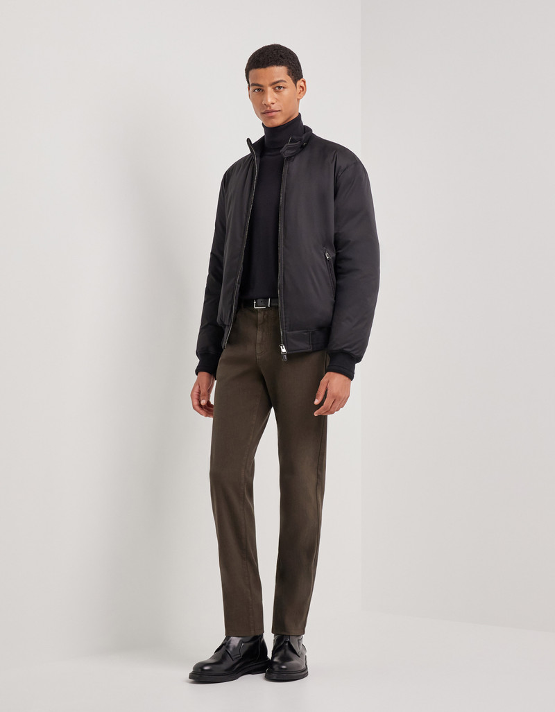Canali DARK BROWN REGULAR FIT COTTON FIVE-POCKET DENIM PANTS outlook