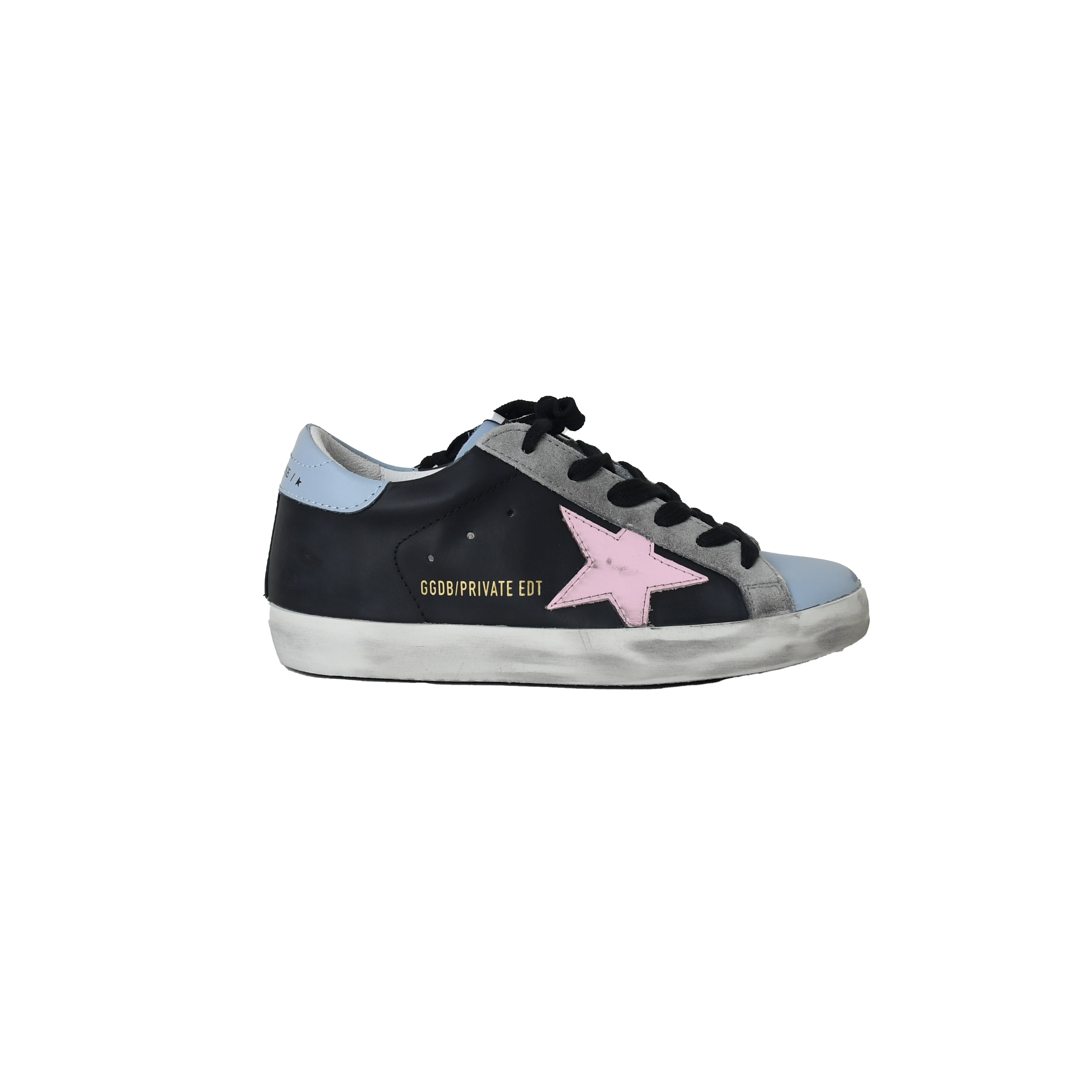 Golden Goose Super Star Classic With List Black Light Blue Pink - 2