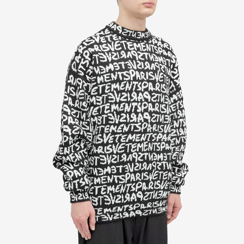 VETEMENTS VETEMENTS Grafitti Monogram Crew Neck Jumper outlook
