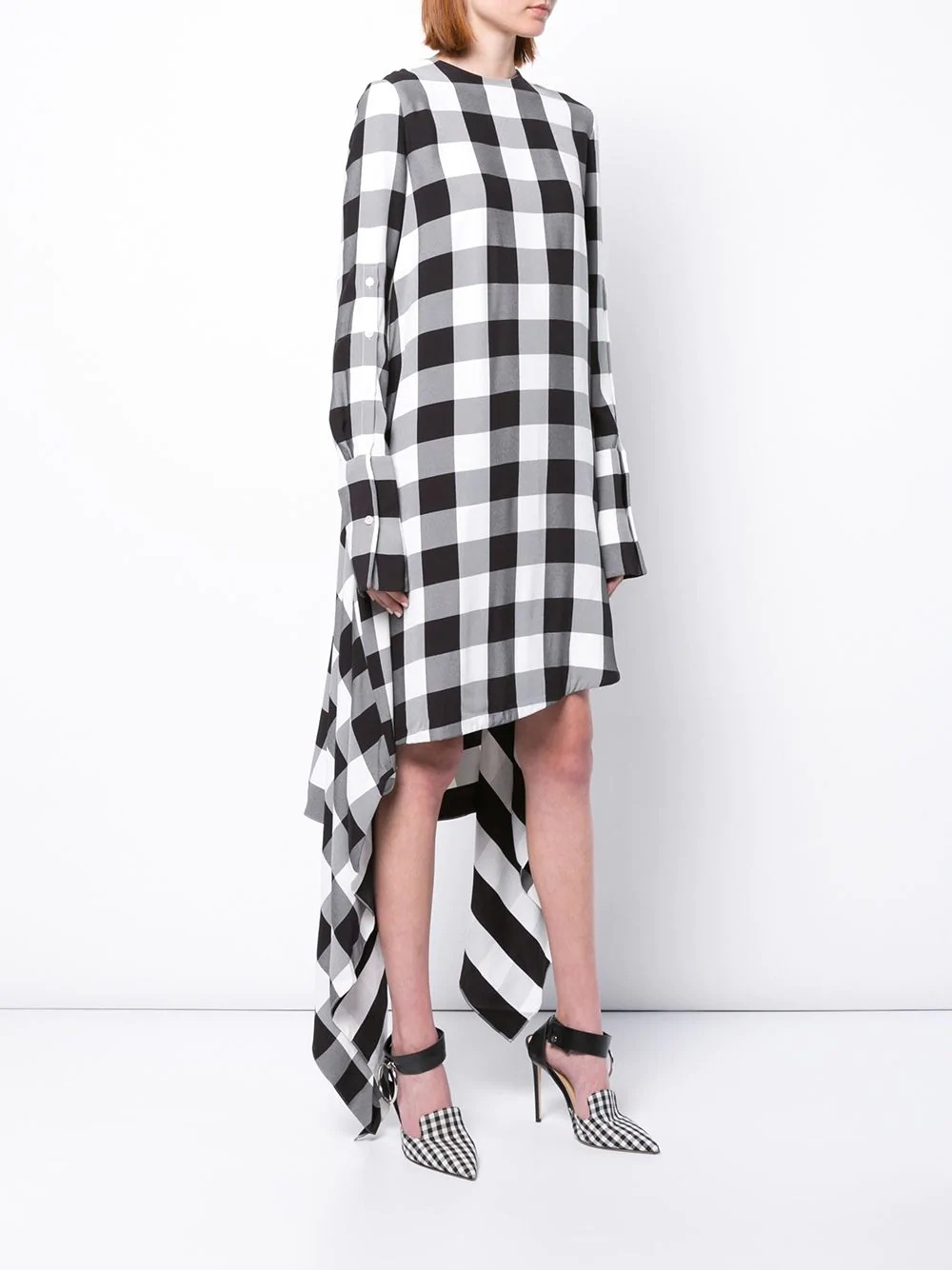 gingham flared dress - 3