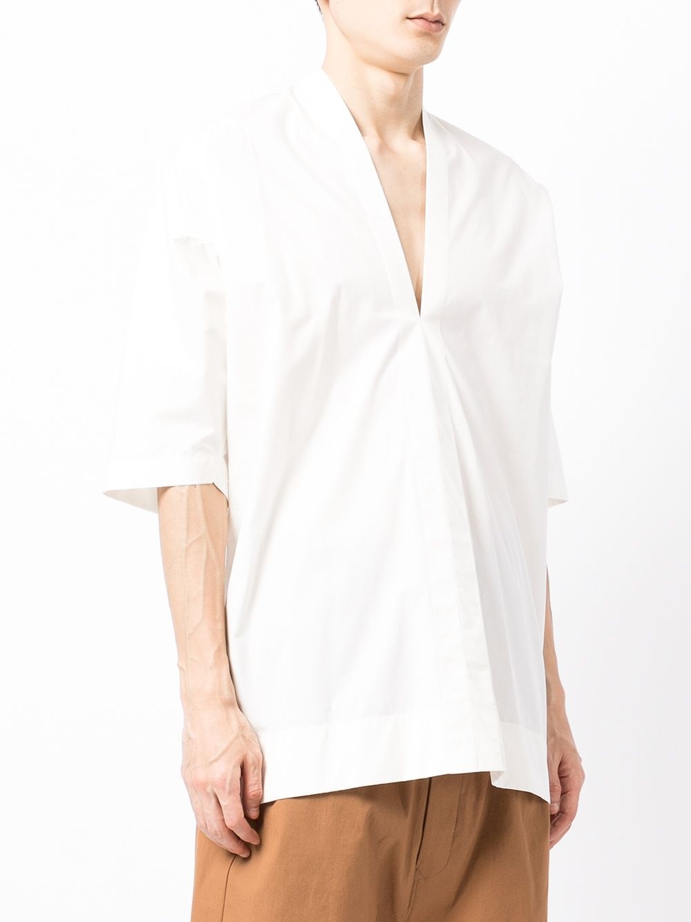 V-neck cotton shirt - 3