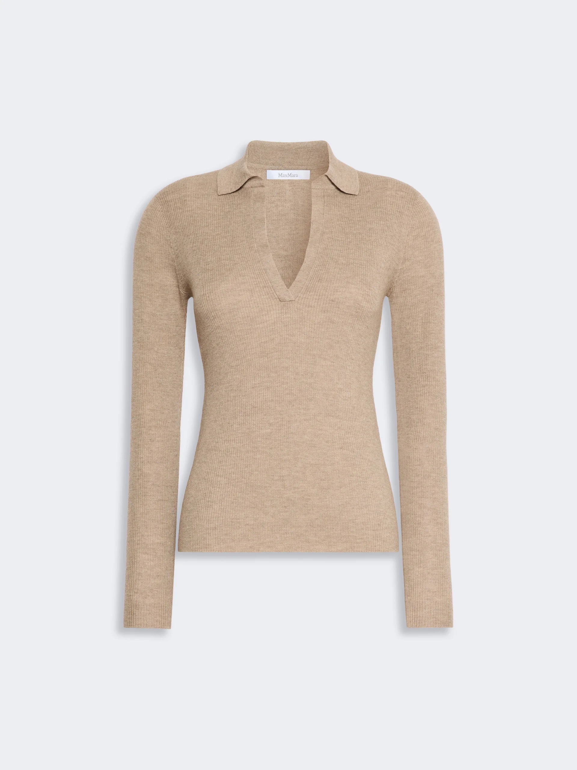 ANGEL Cashmere yarn polo sweater - SAND - 1