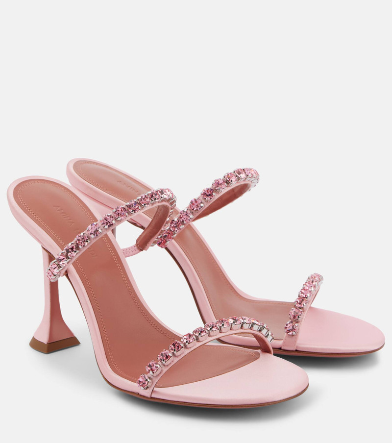 Gigi 95 embellished satin sandals 1