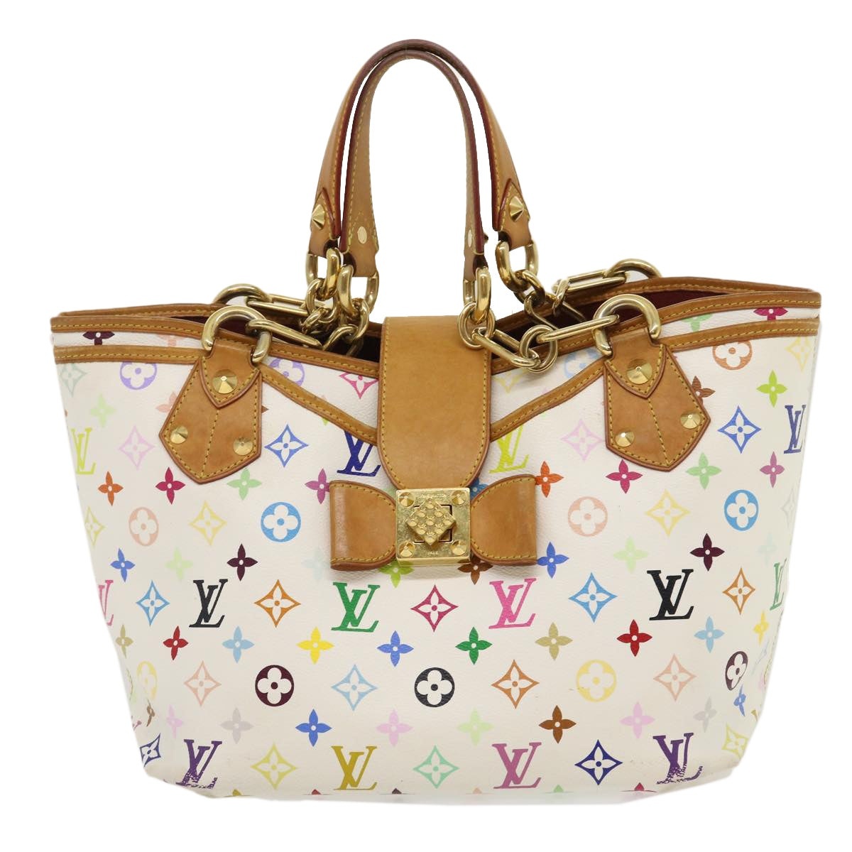 LOUIS VUITTON Monogram Multicolor Annie GM Tote Bag White M40303 - 12
