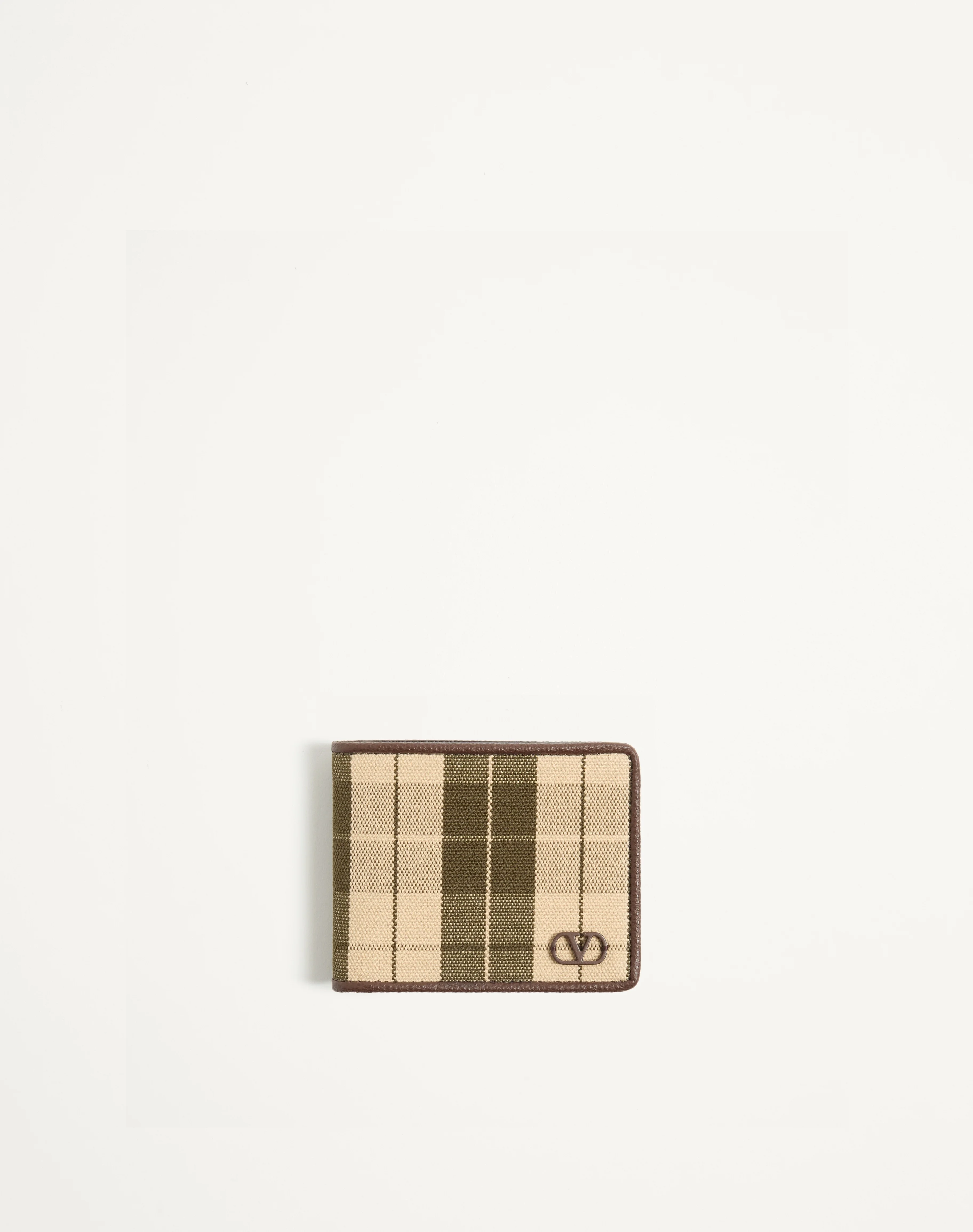 VLOGO SIGNATURE WALLET IN CHECKED FABRIC - 1