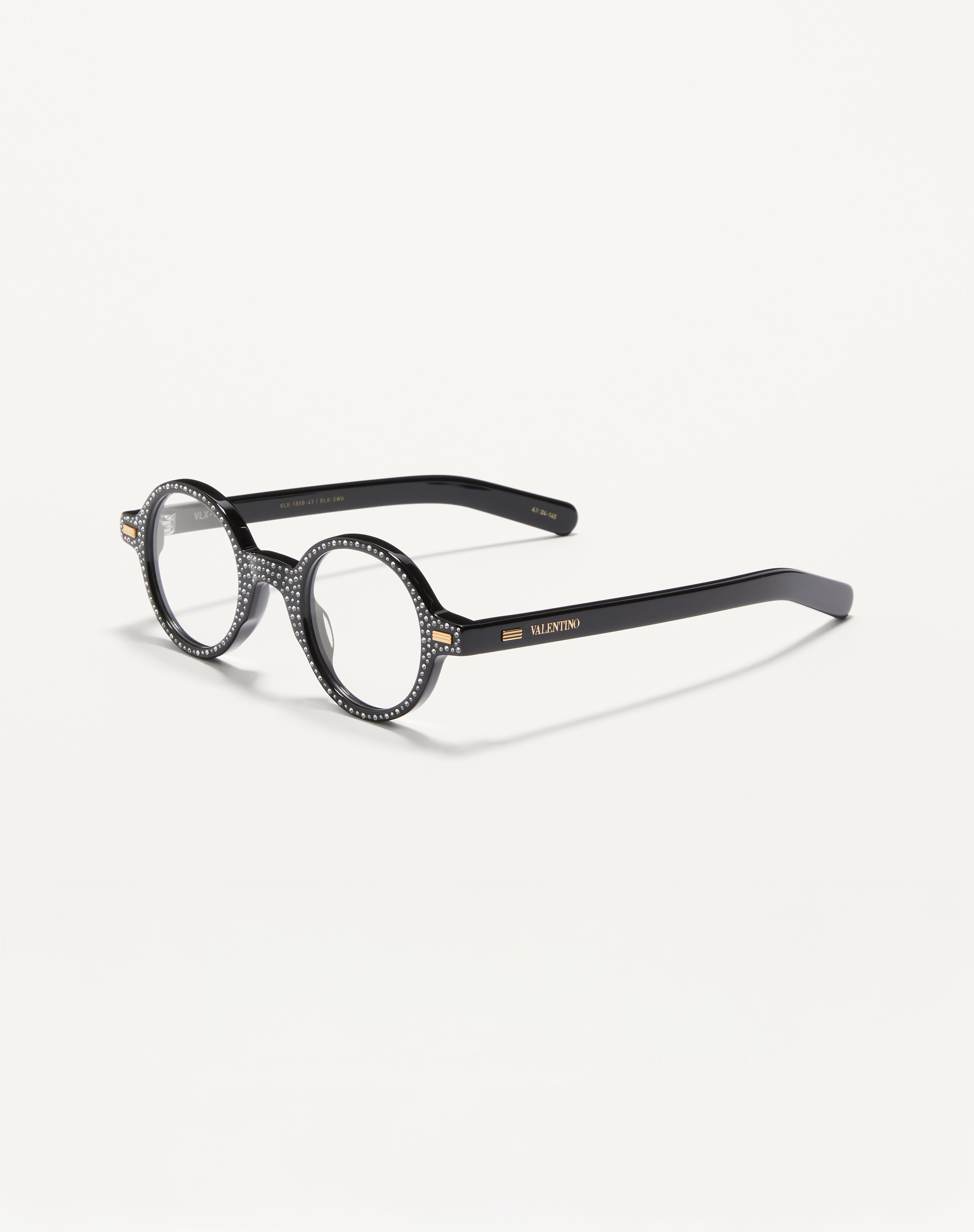 BIZARRE CIRCLE GLASSES WITH CRYSTALS IN ACETATE - 4