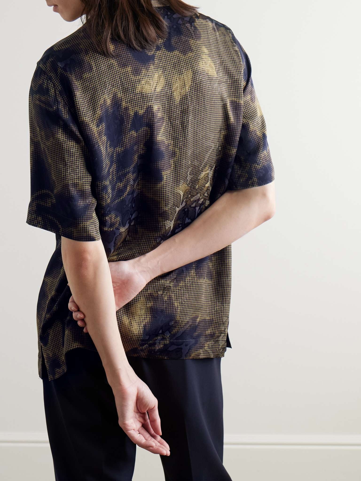 Camp-Collar Printed Jacquard Shirt - 3