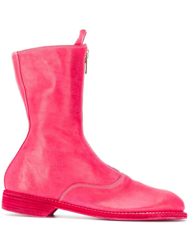 zip-front leather boots 1