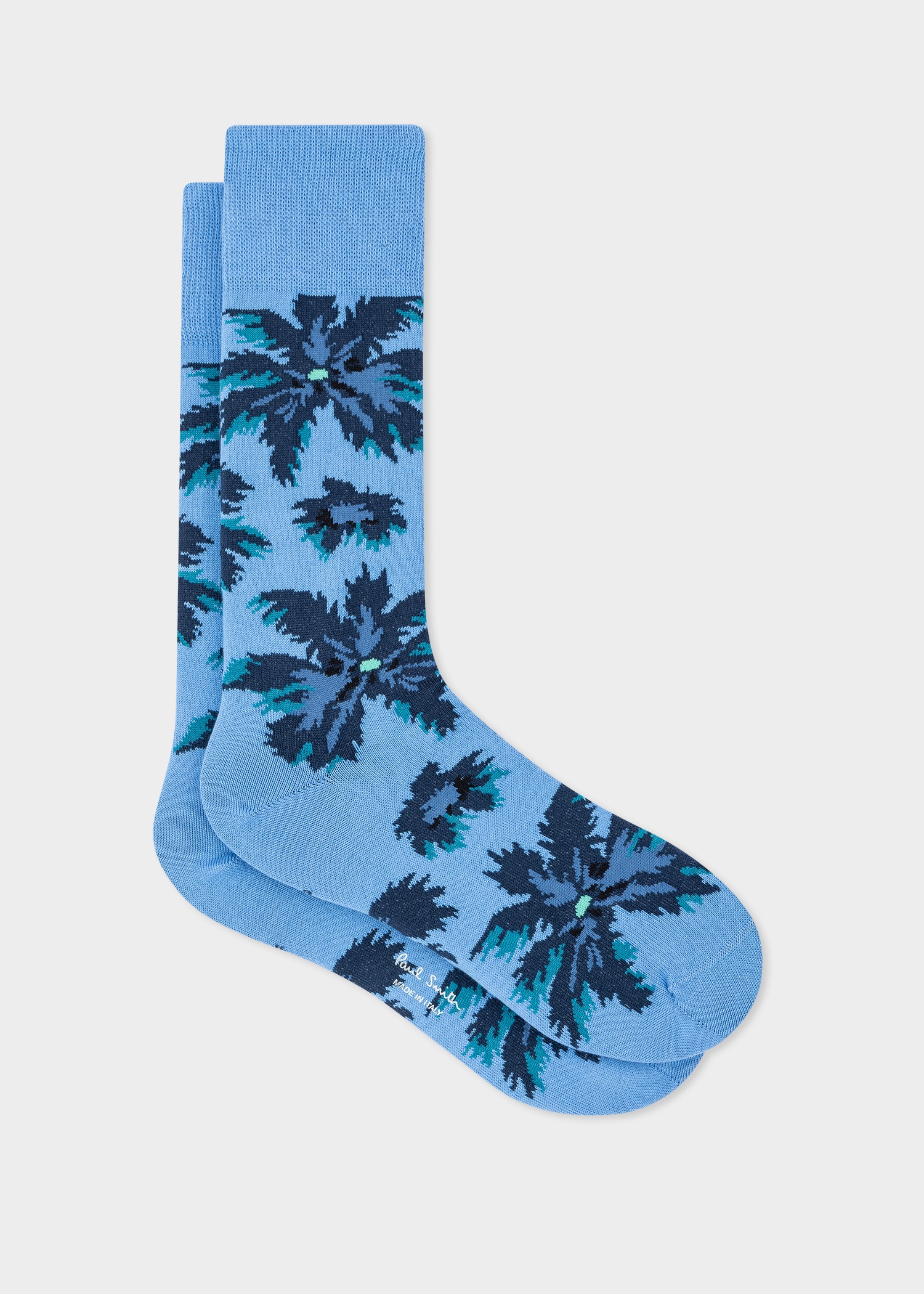 Blue 'Palmera' Socks - 1