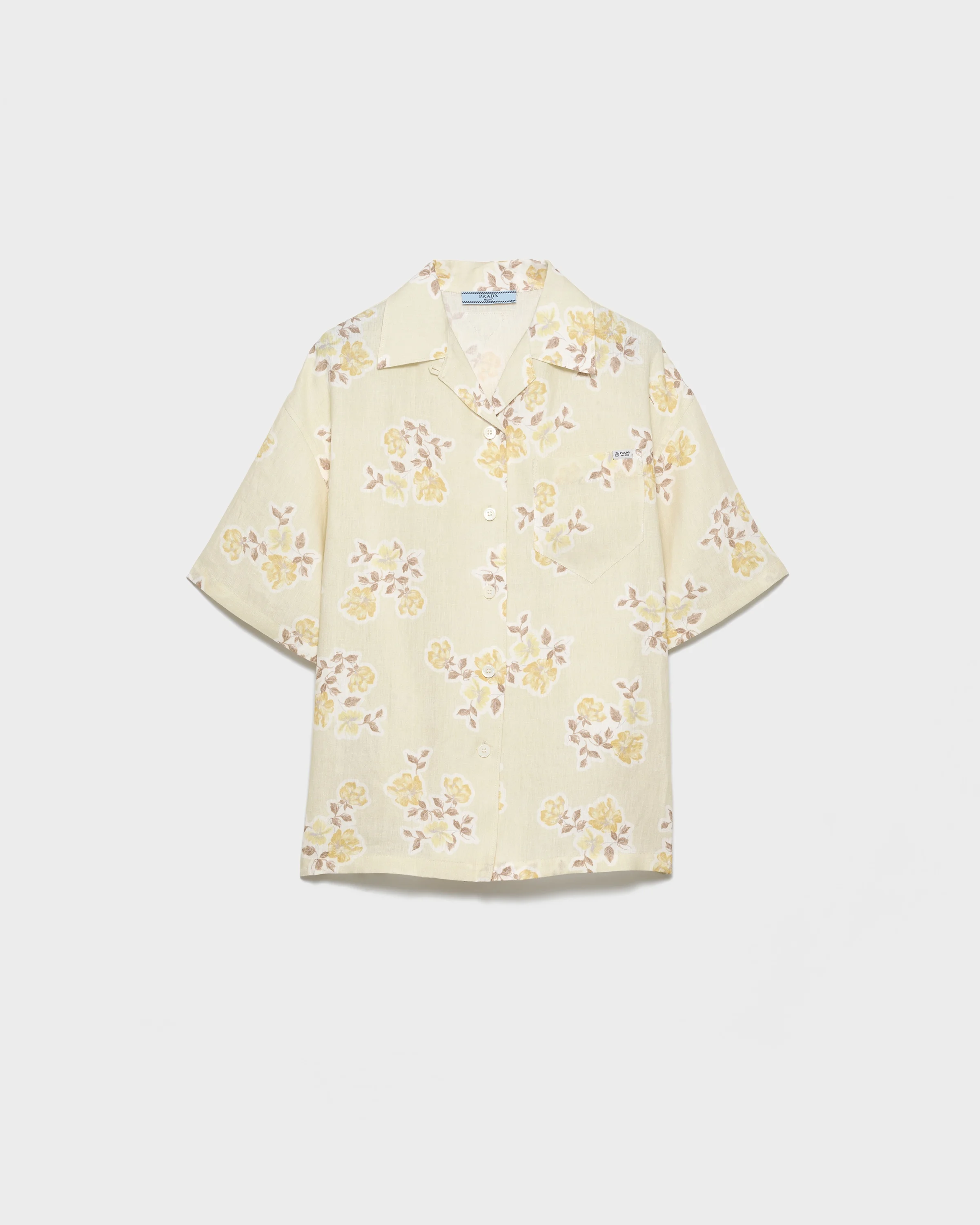 Floral print old linen shirt - 1