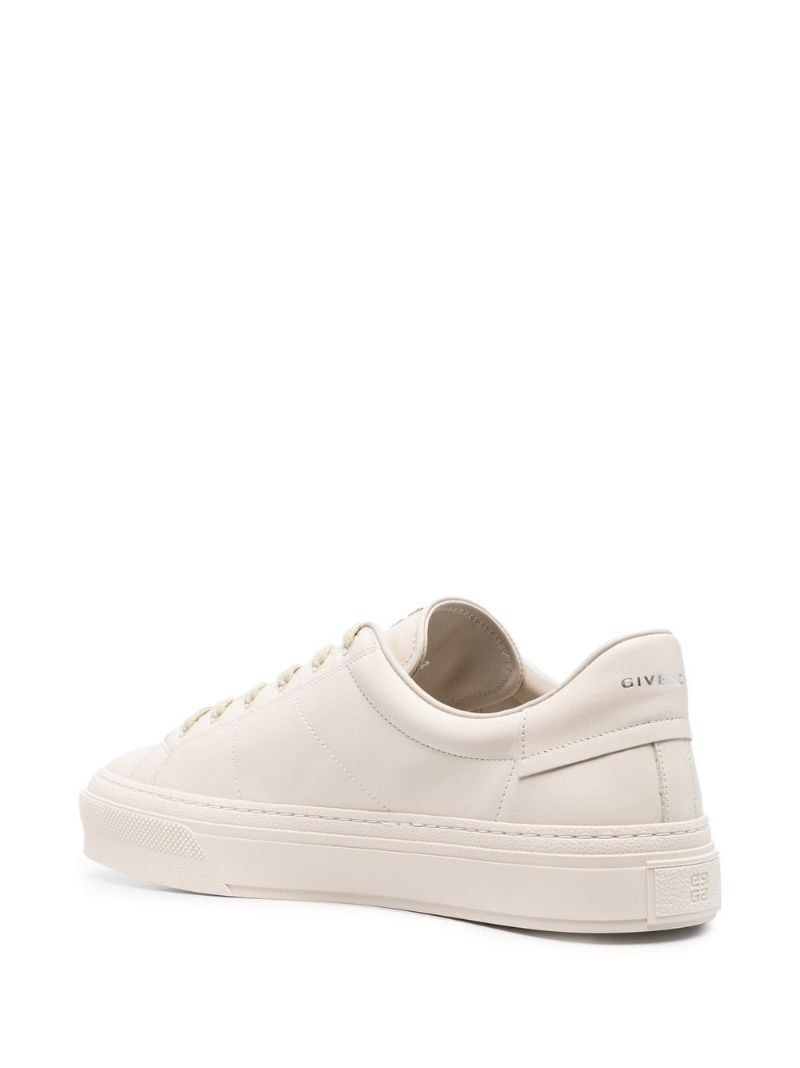 logo-print leather sneakers - 3
