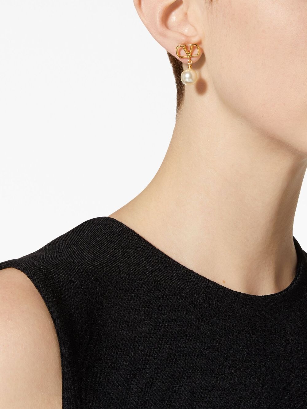 VLogo Signature pearl drop earrings - 2