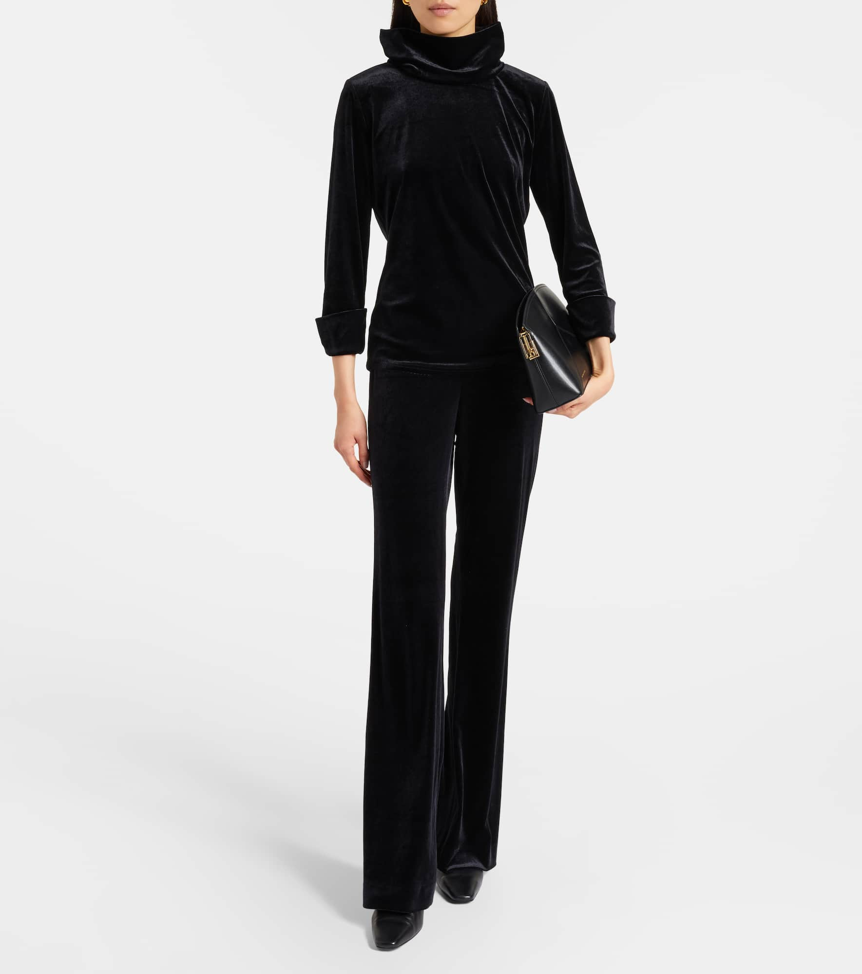 Soft Elegance high-rise velvet flared pants - 2