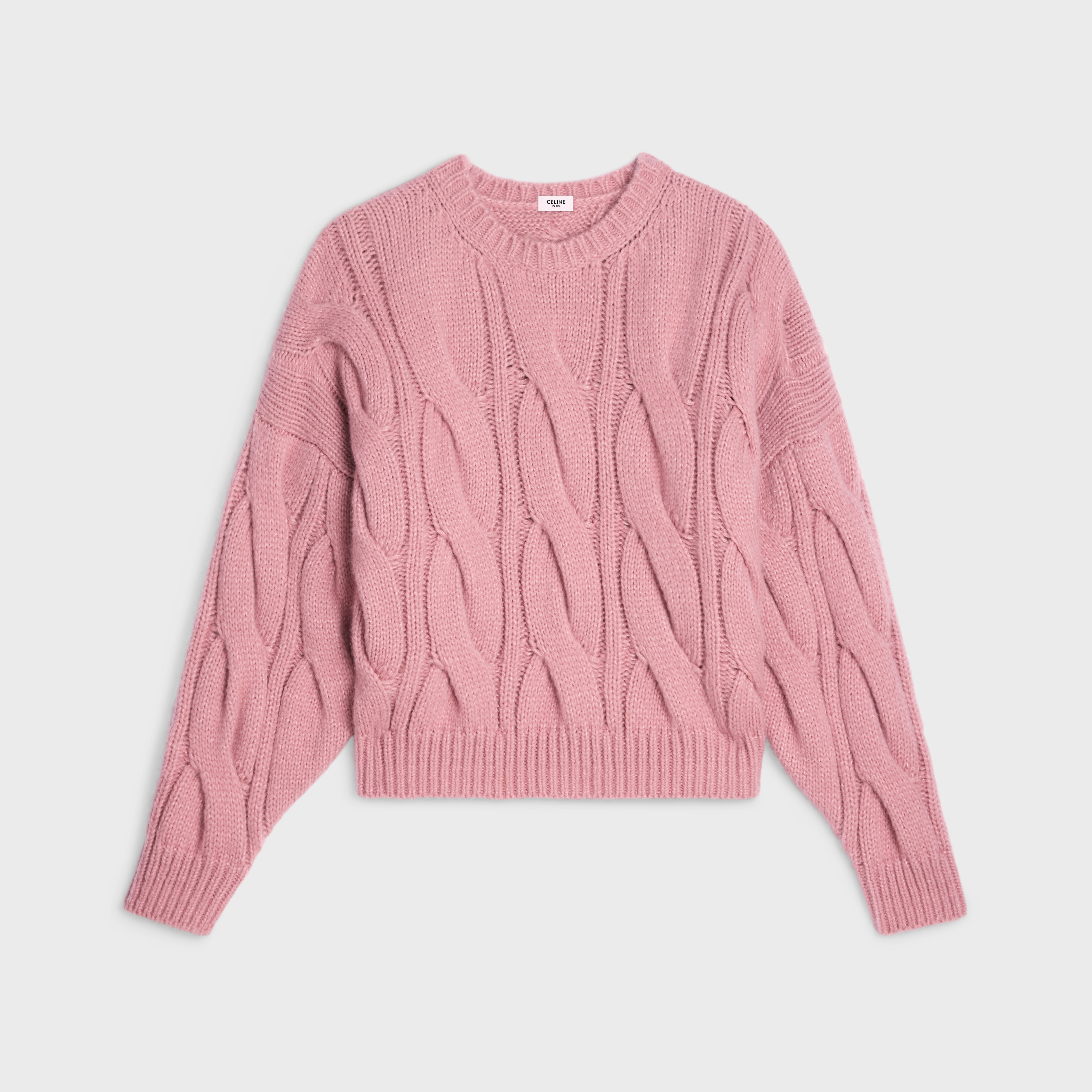 Crew neck sweater in cable-knit Cashmere and silk - 1
