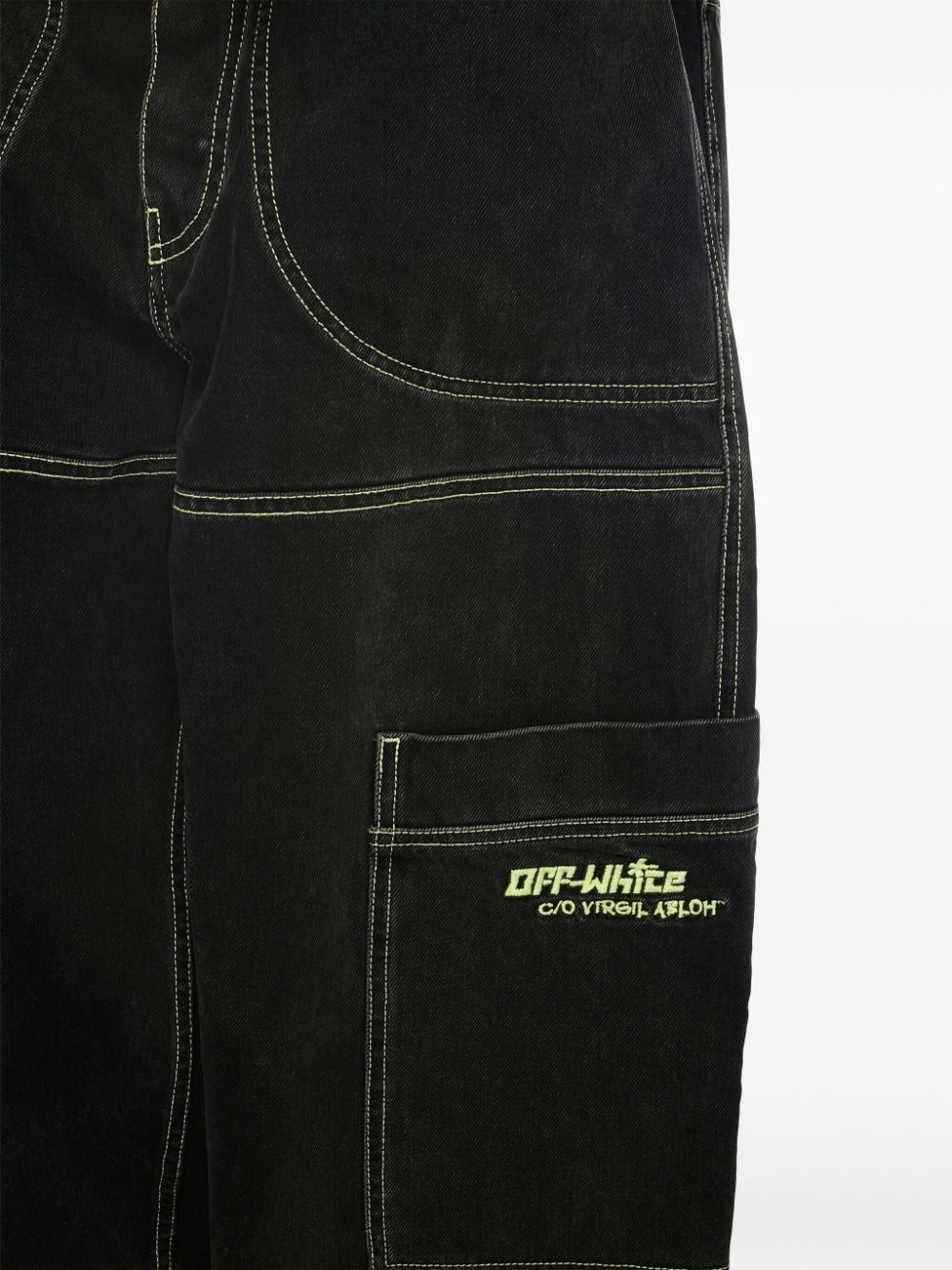 Off White Men Irregular Cargo Jeans - 4