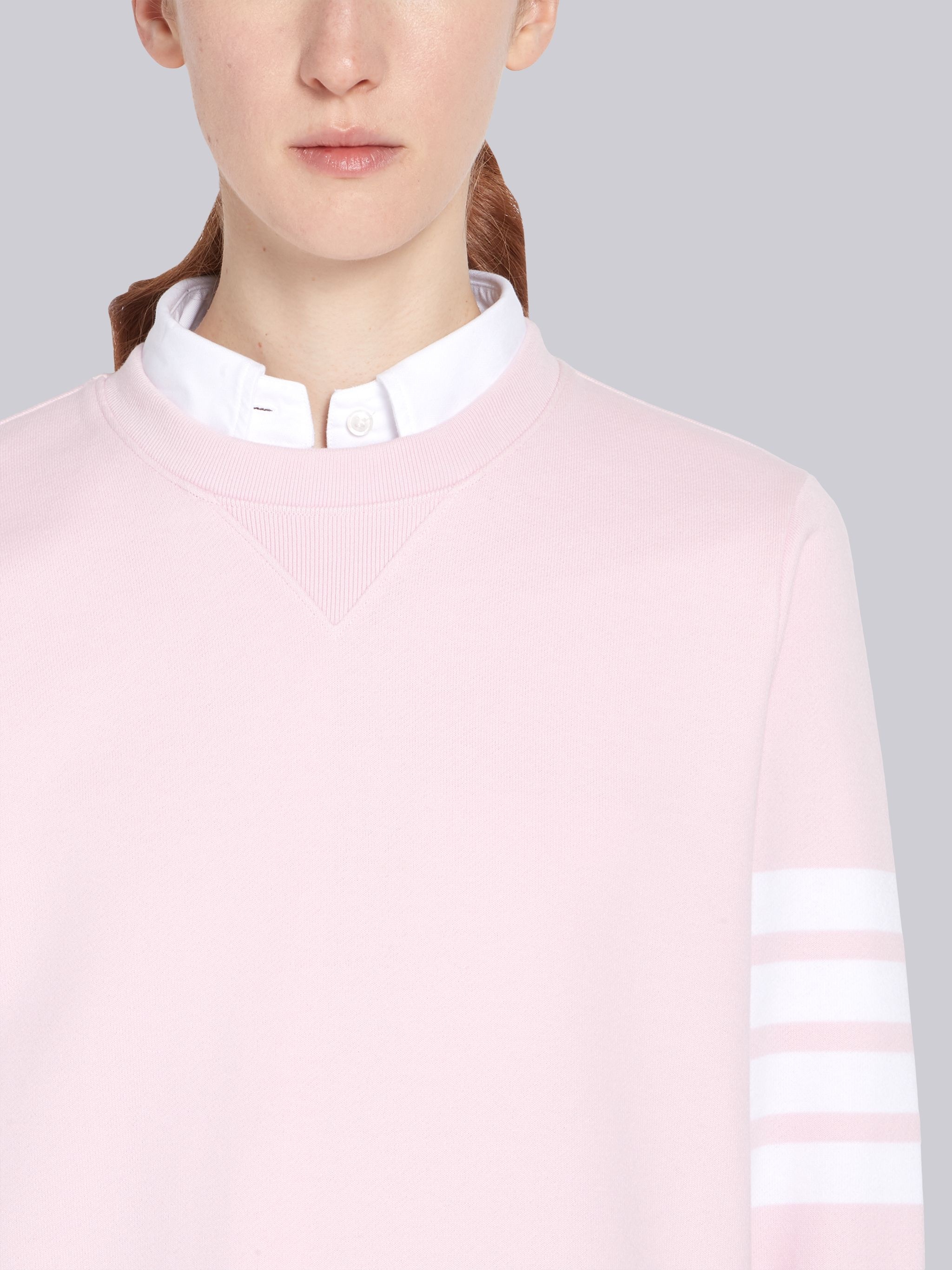 Light Pink Classic Loop Back 4-Bar Sweater Dress - 4