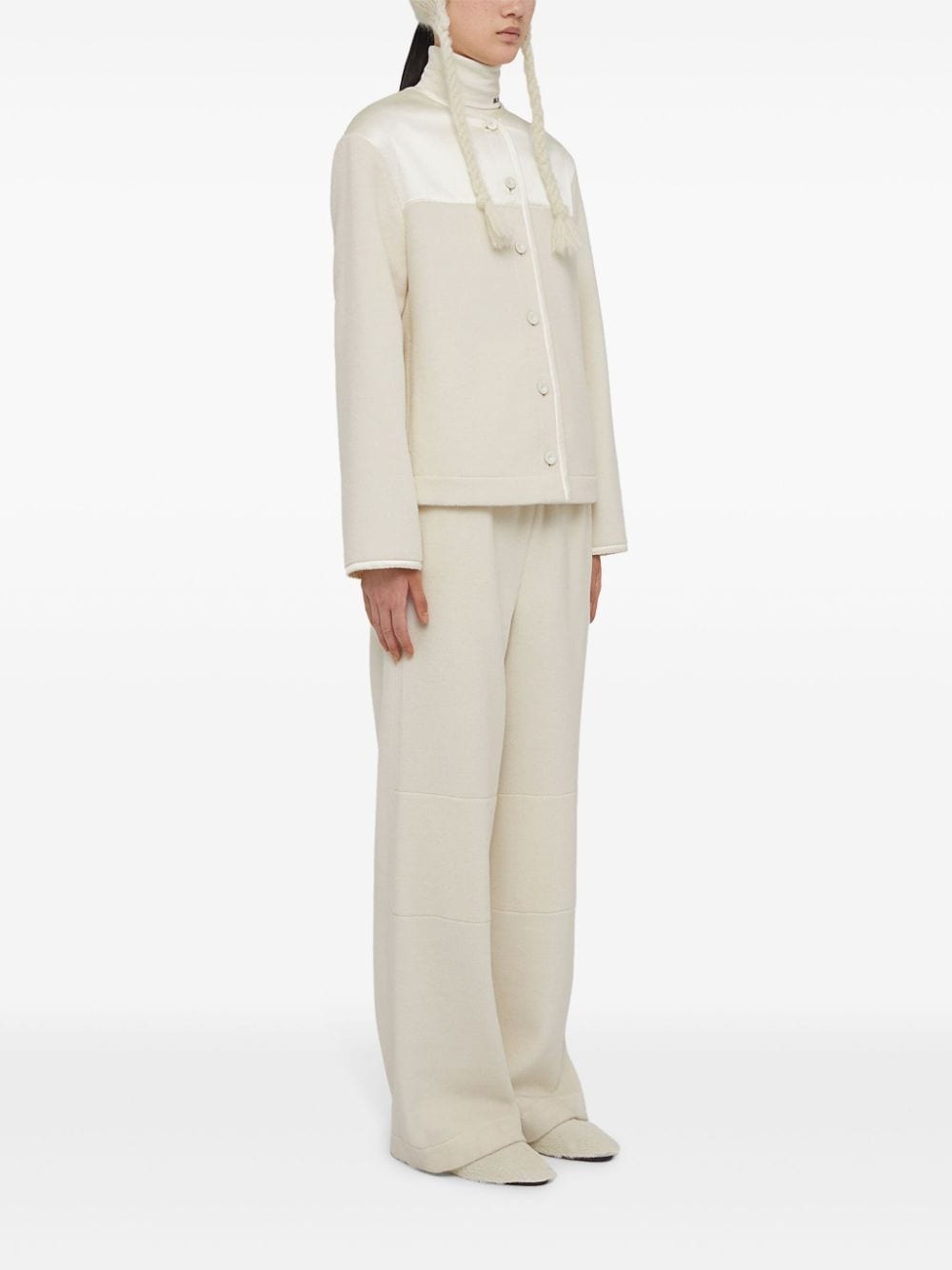 panelled fleece jacket - 3