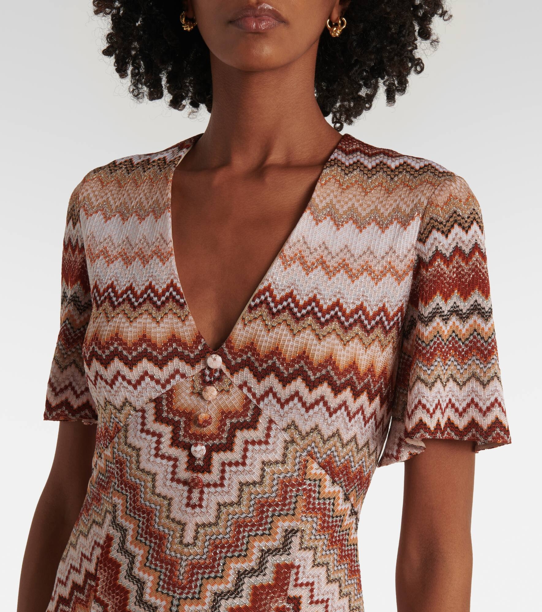 Zigzag lamé maxi dress - 4