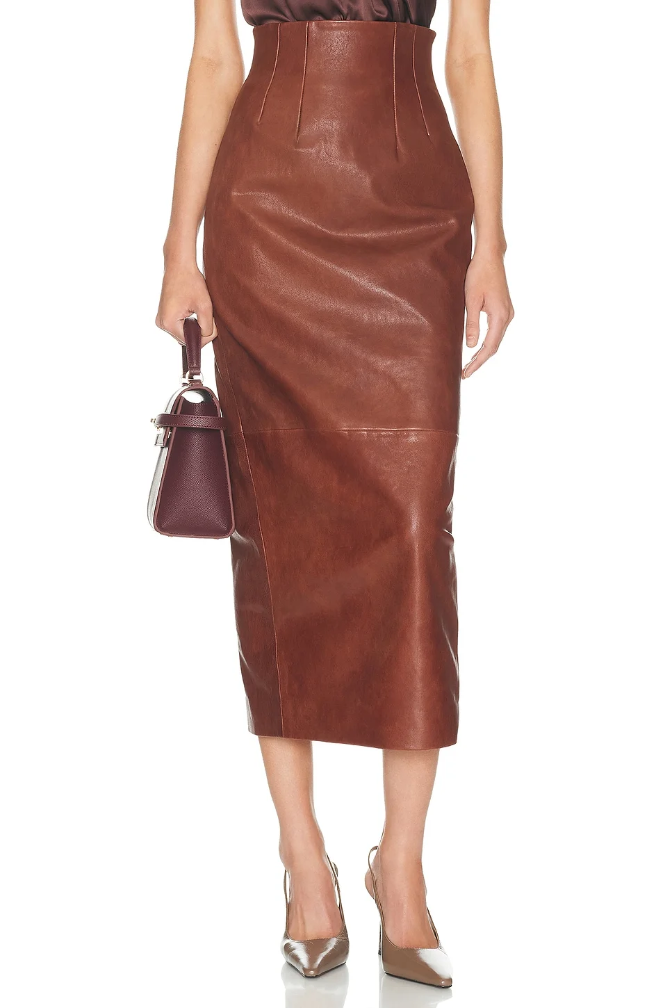 The Svelte Leather Midi Skirt - 1