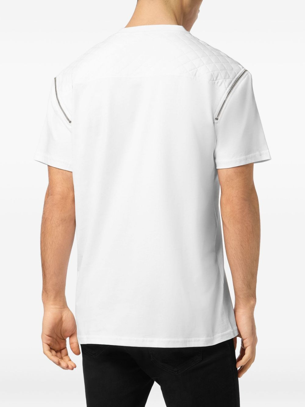 quilted-shoulder short-sleeve T-shirt - 3