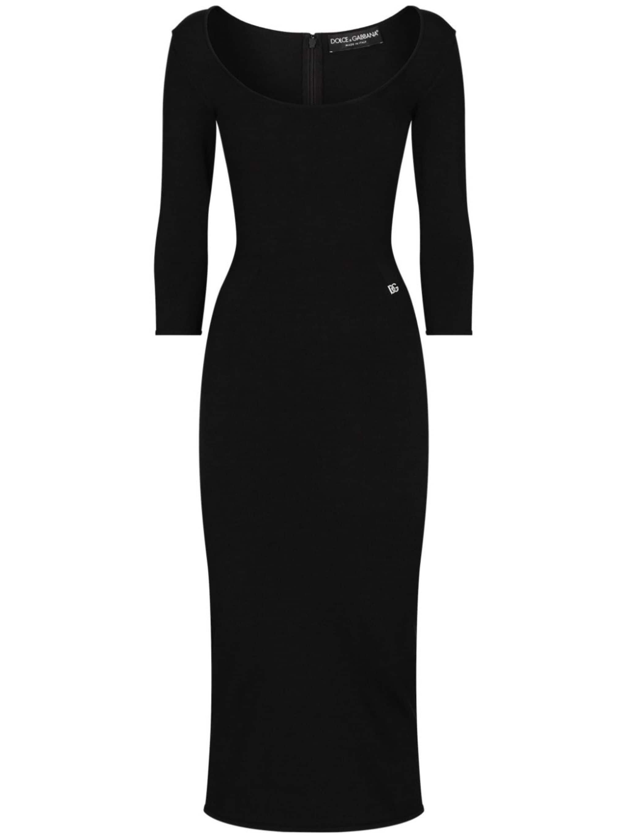 logo-plaque midi dress - 1