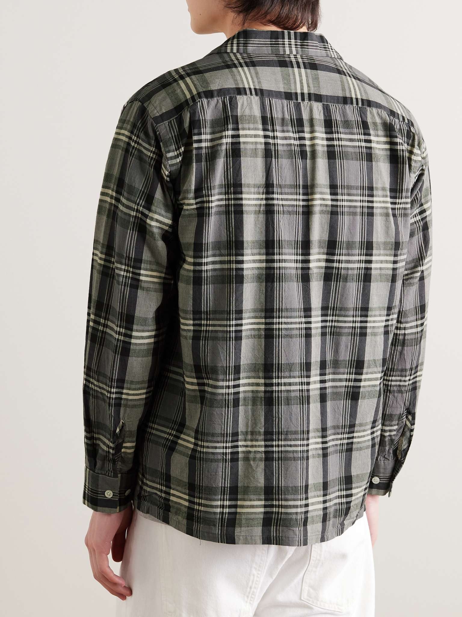 Convertible-Collar Checked Cotton Shirt - 3