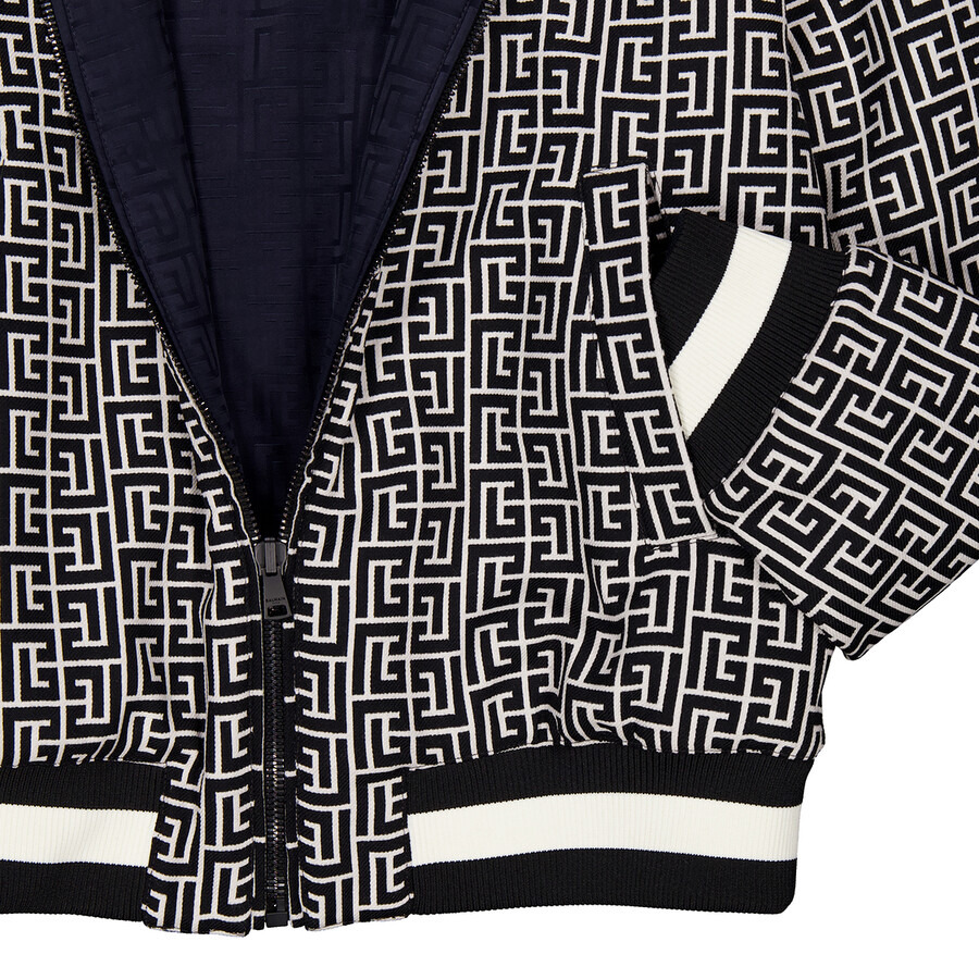 Balmain Monogram Jacquard Reversible Bomber - 2