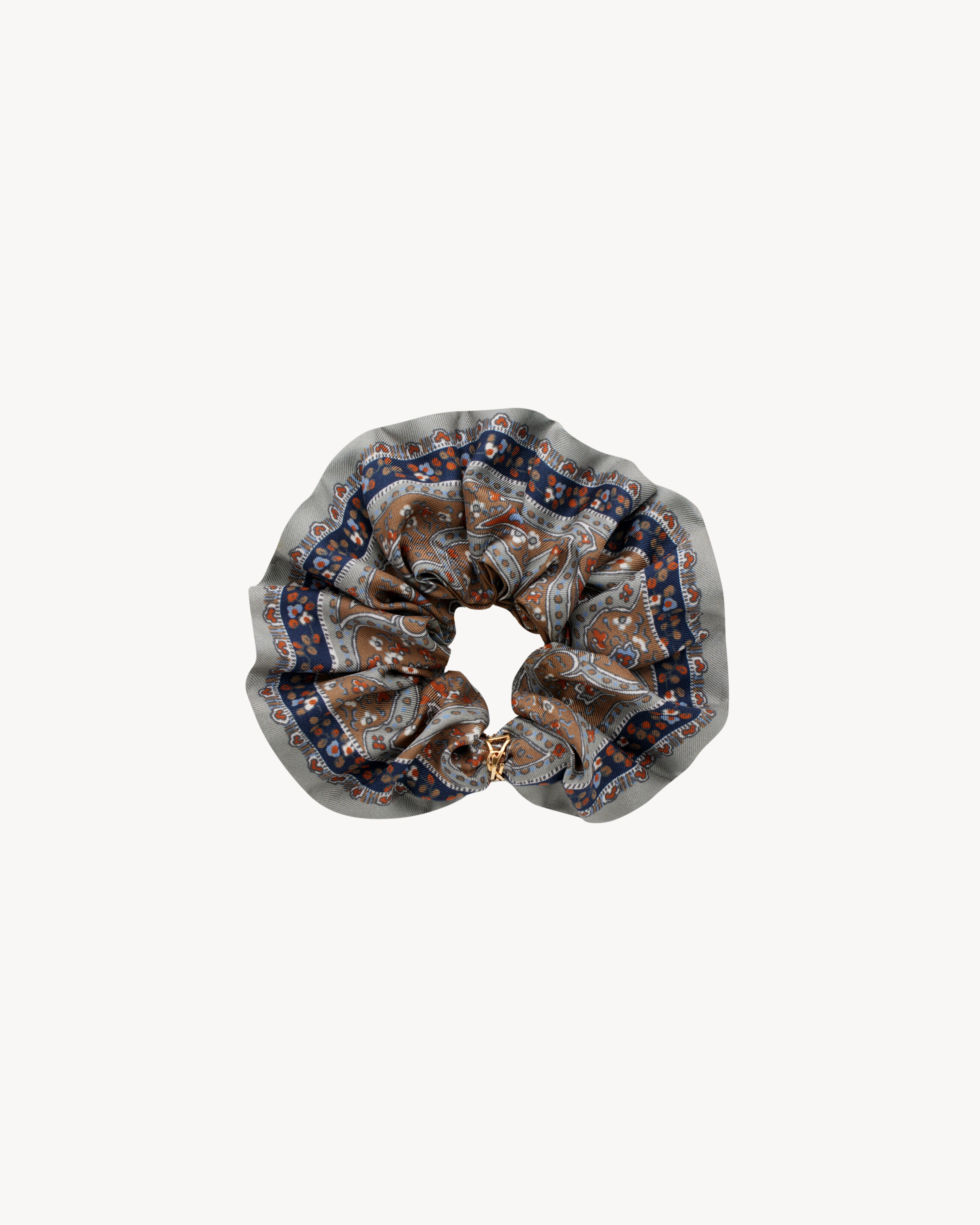 CASSANDRE SCRUNCHIE IN PAISLEY SILK TWILL - 1