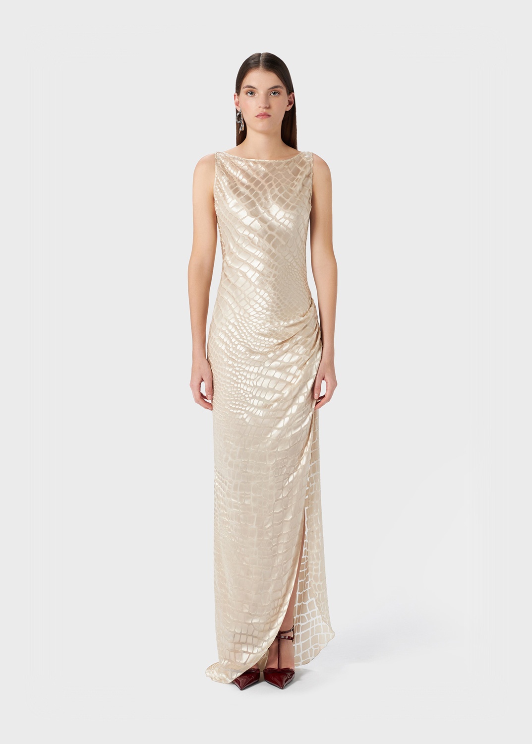 DEVORE' LONG DRESS WITH VENT - 3