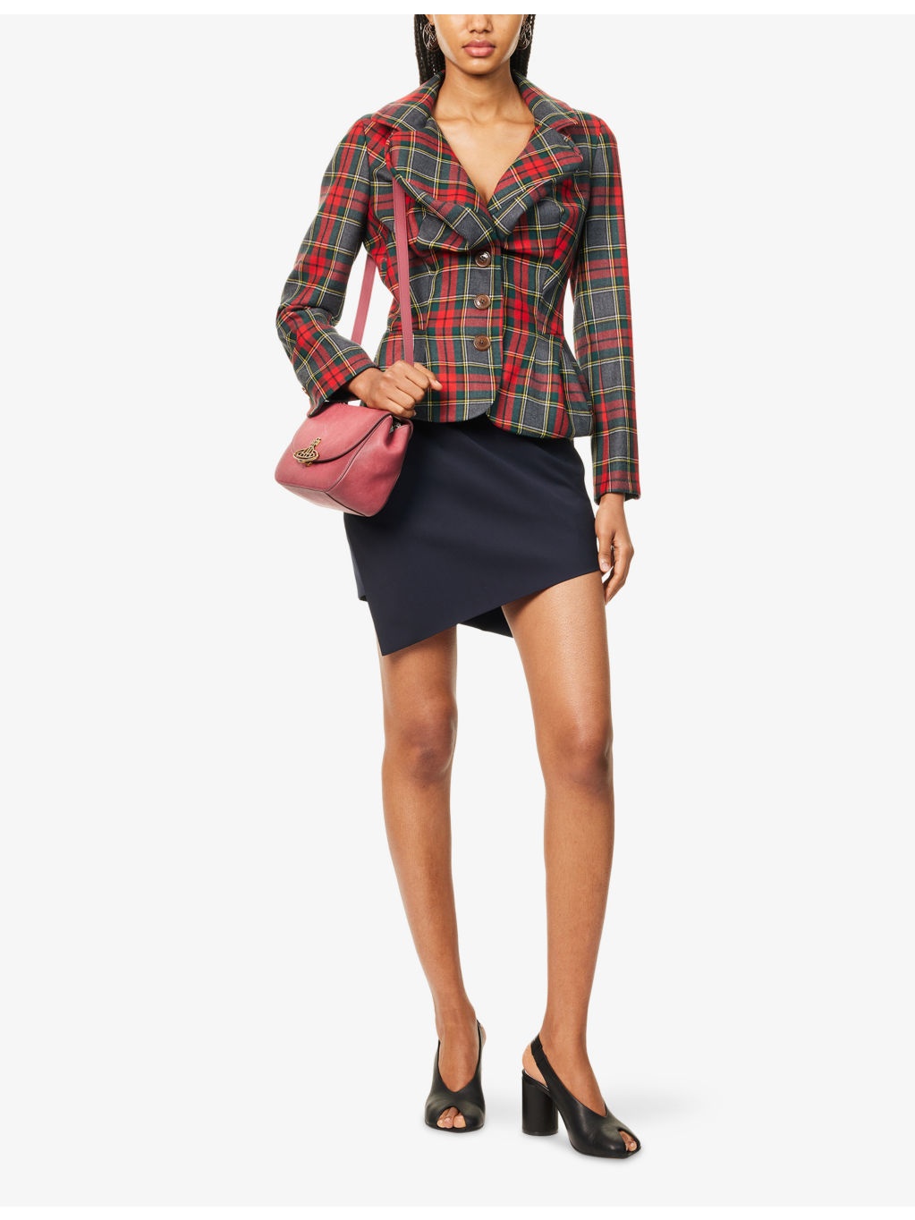 Drunken Check-Print Wool Blazer - 2