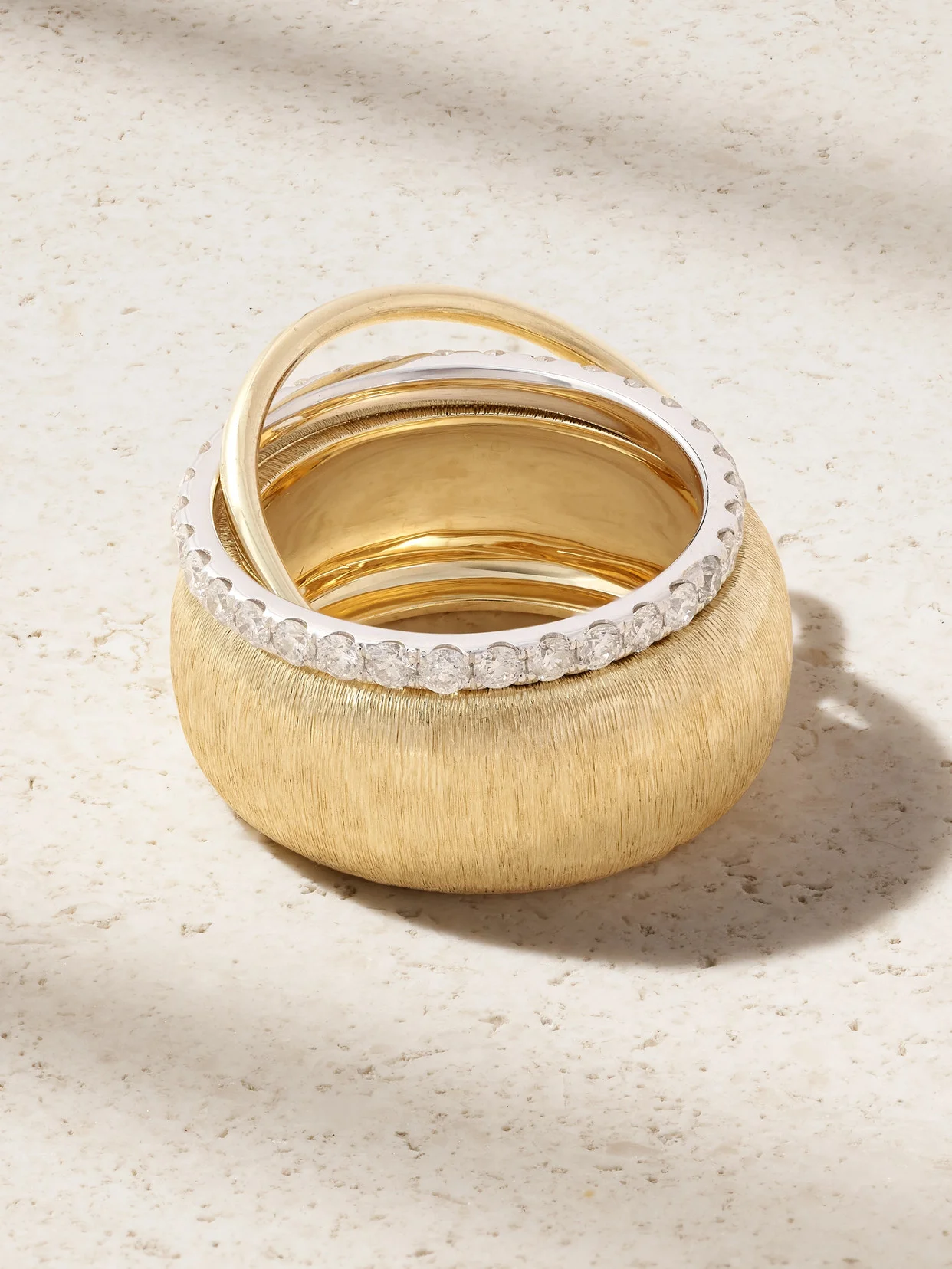 Un Deux Trois 9-karat Yellow And White Gold Diamond Ring - 1