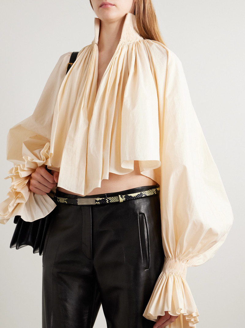 KHAITE Empire Snake-effect Leather Belt outlook