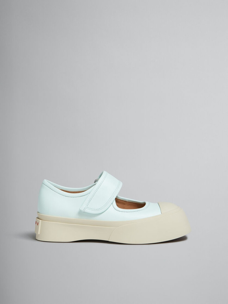 LIGHT BLUE NAPPA LEATHER MARY JANE SNEAKER 1