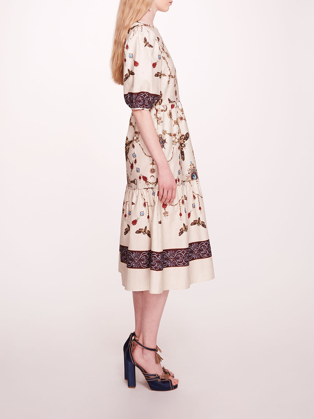 PRINTED POPLIN MIDI DRESS - 3