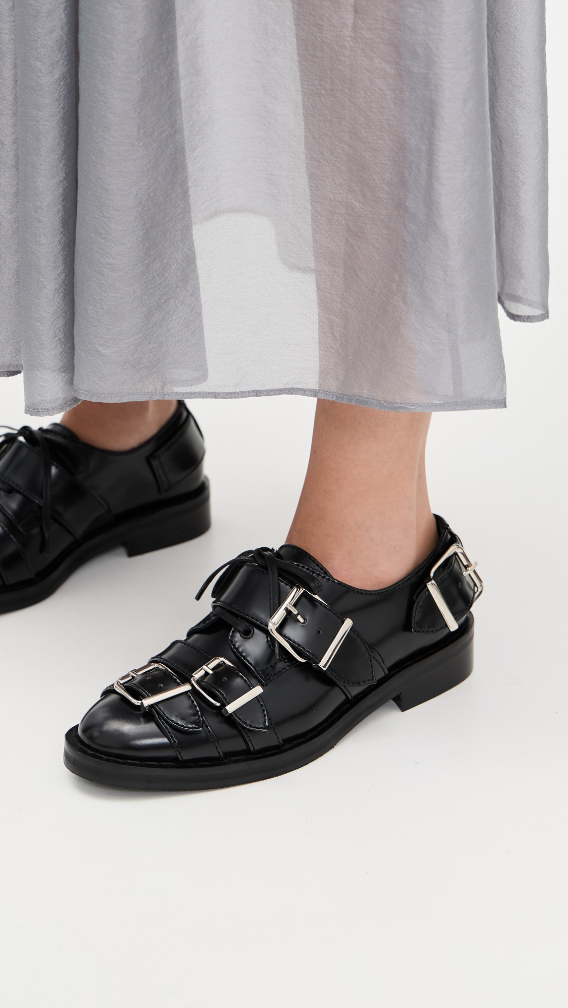 Multi Buckle Brogue Loafers - 2