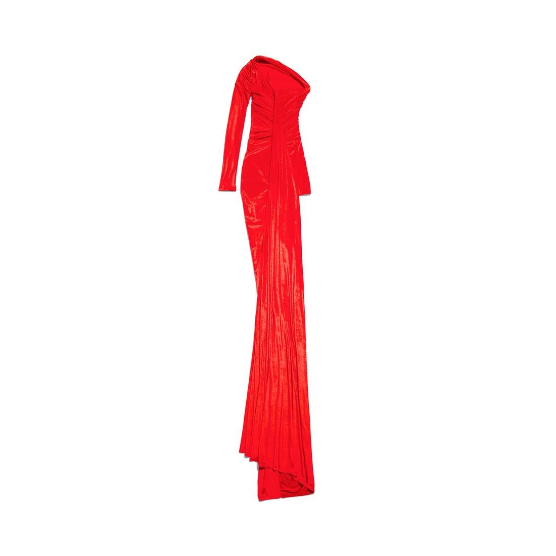 BALENCIAGA Women's Asymmetric Dress in Red | REVERSIBLE