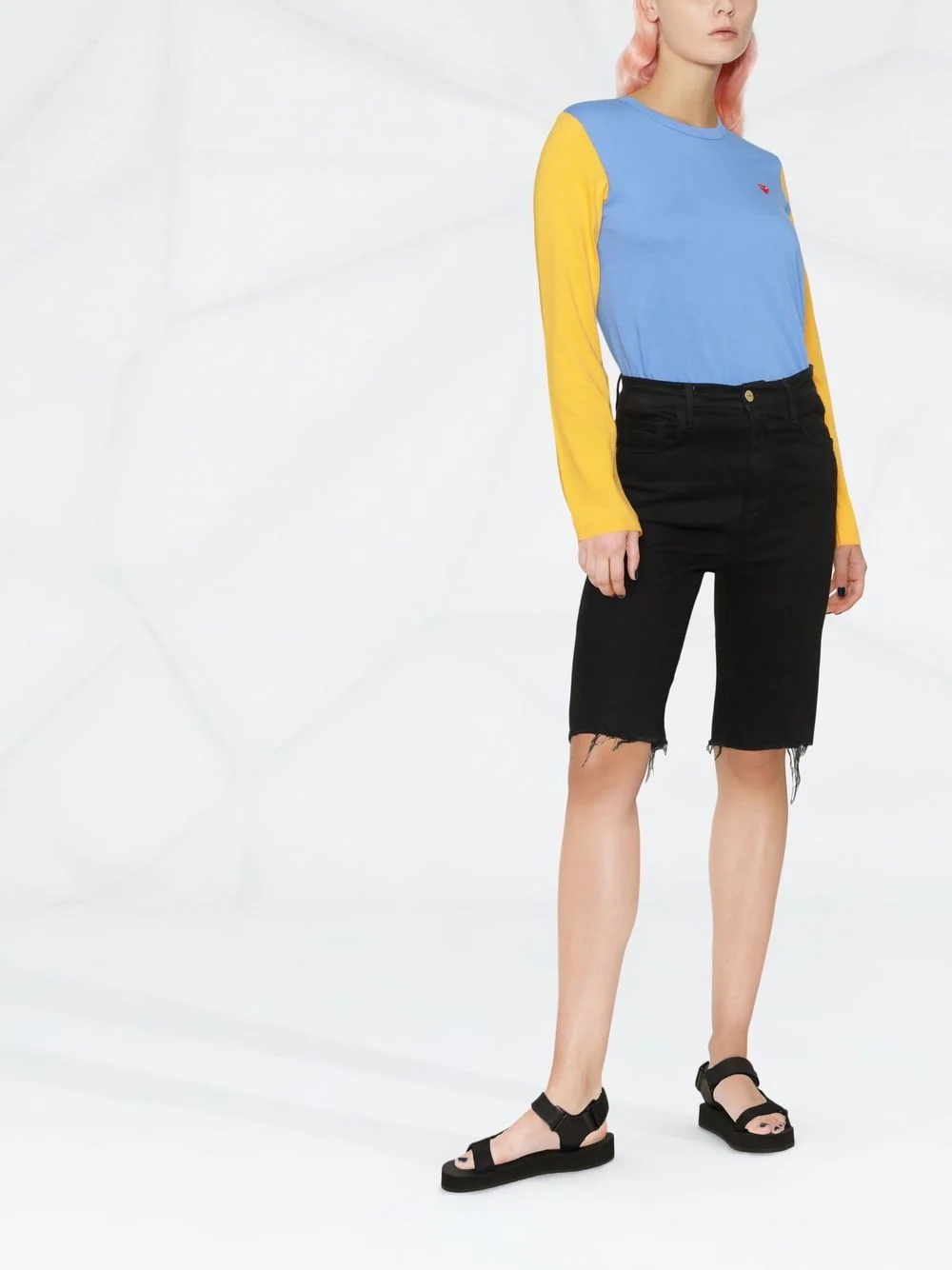 two-tone knitted jumper - 4