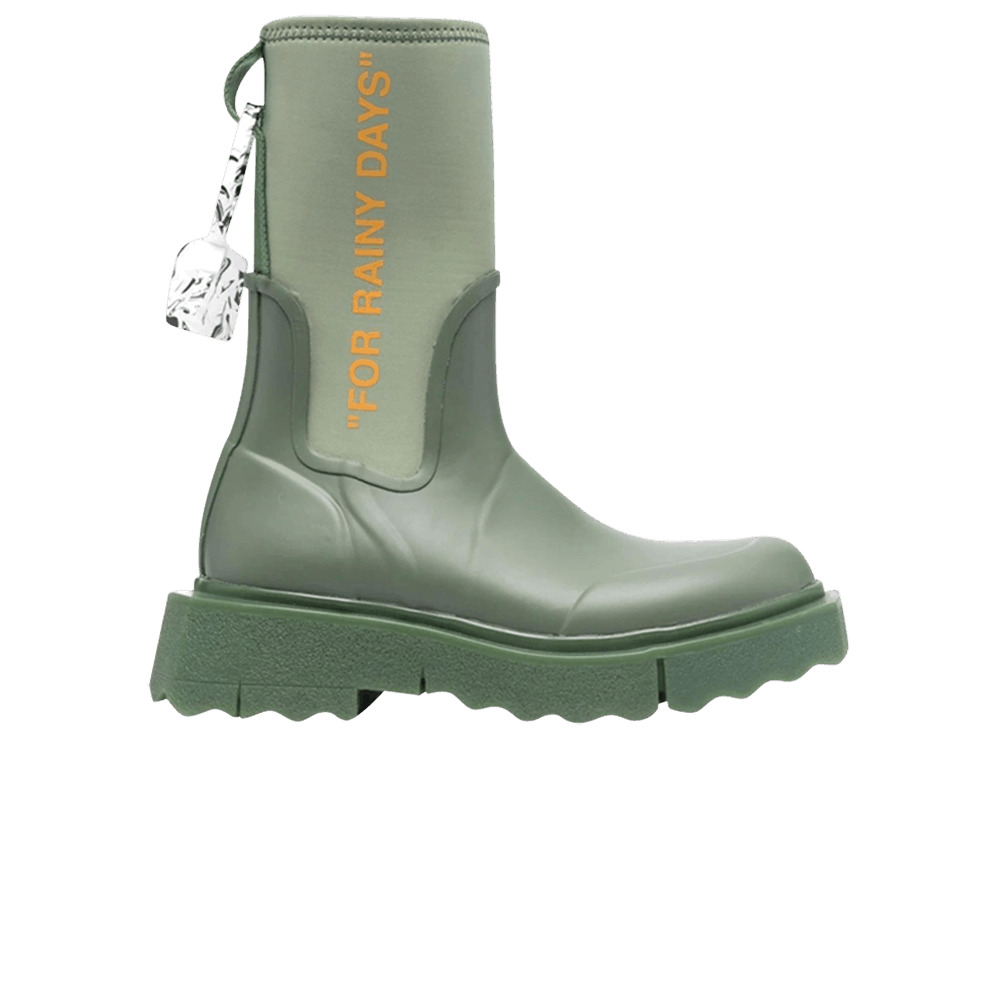 Off-White Wmns Zip-Tie Rain Boot 'For Rainy Days - Green' - 1