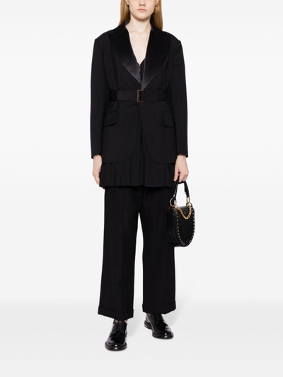 sacai layered belted single-breasted blazer outlook