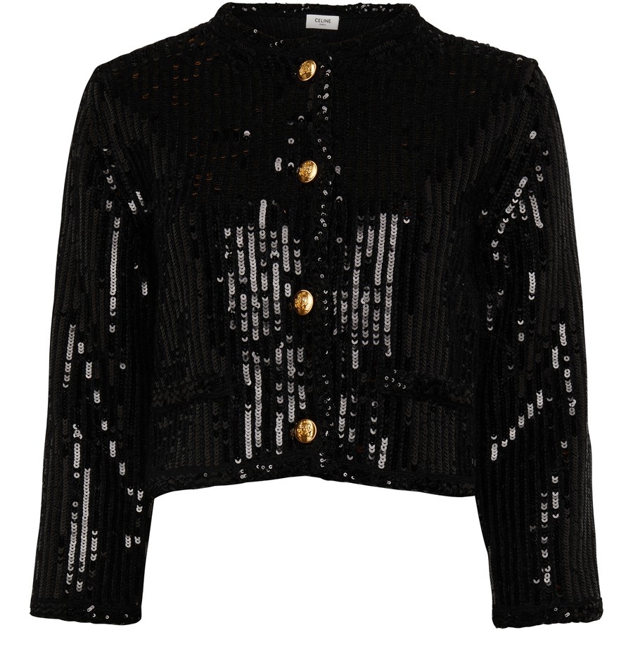 Embroidered cardigan jacket in ribbed mohair - 1