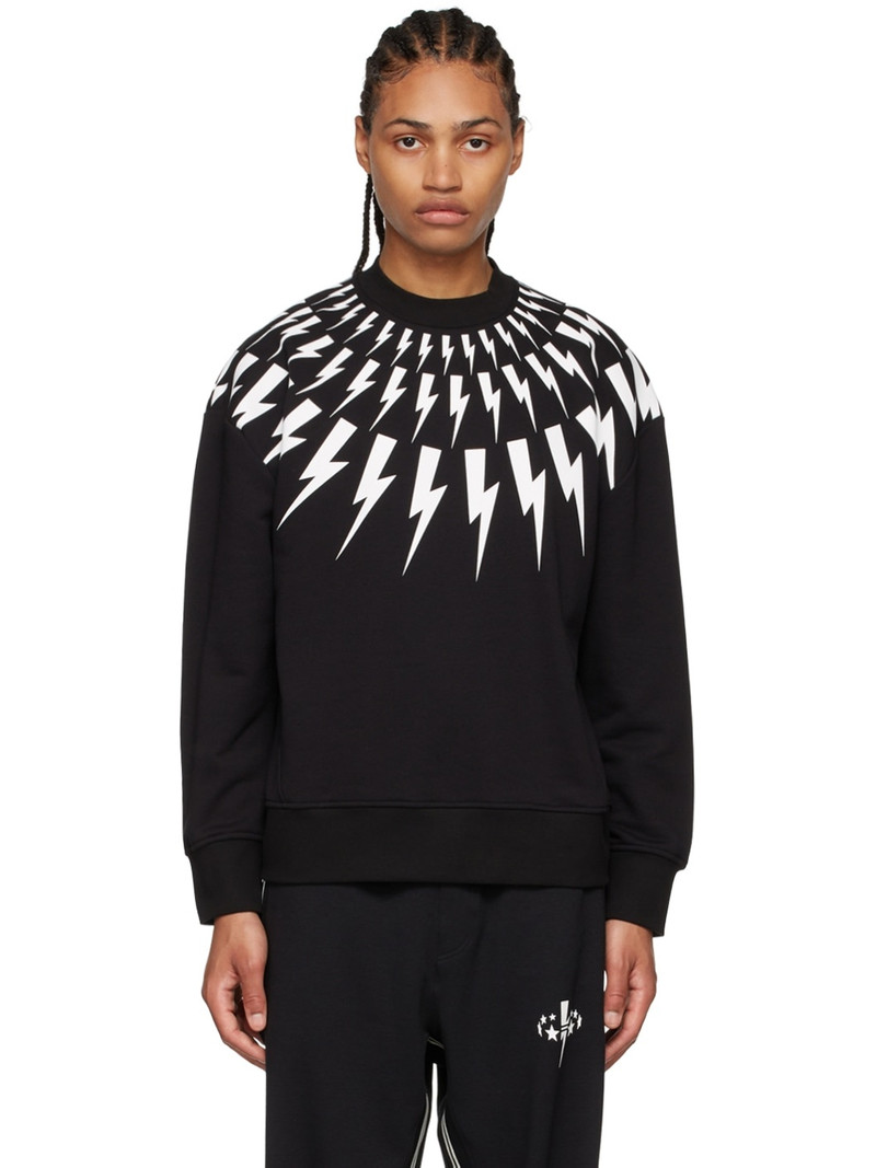 Black Cotton Sweatshirt - 1