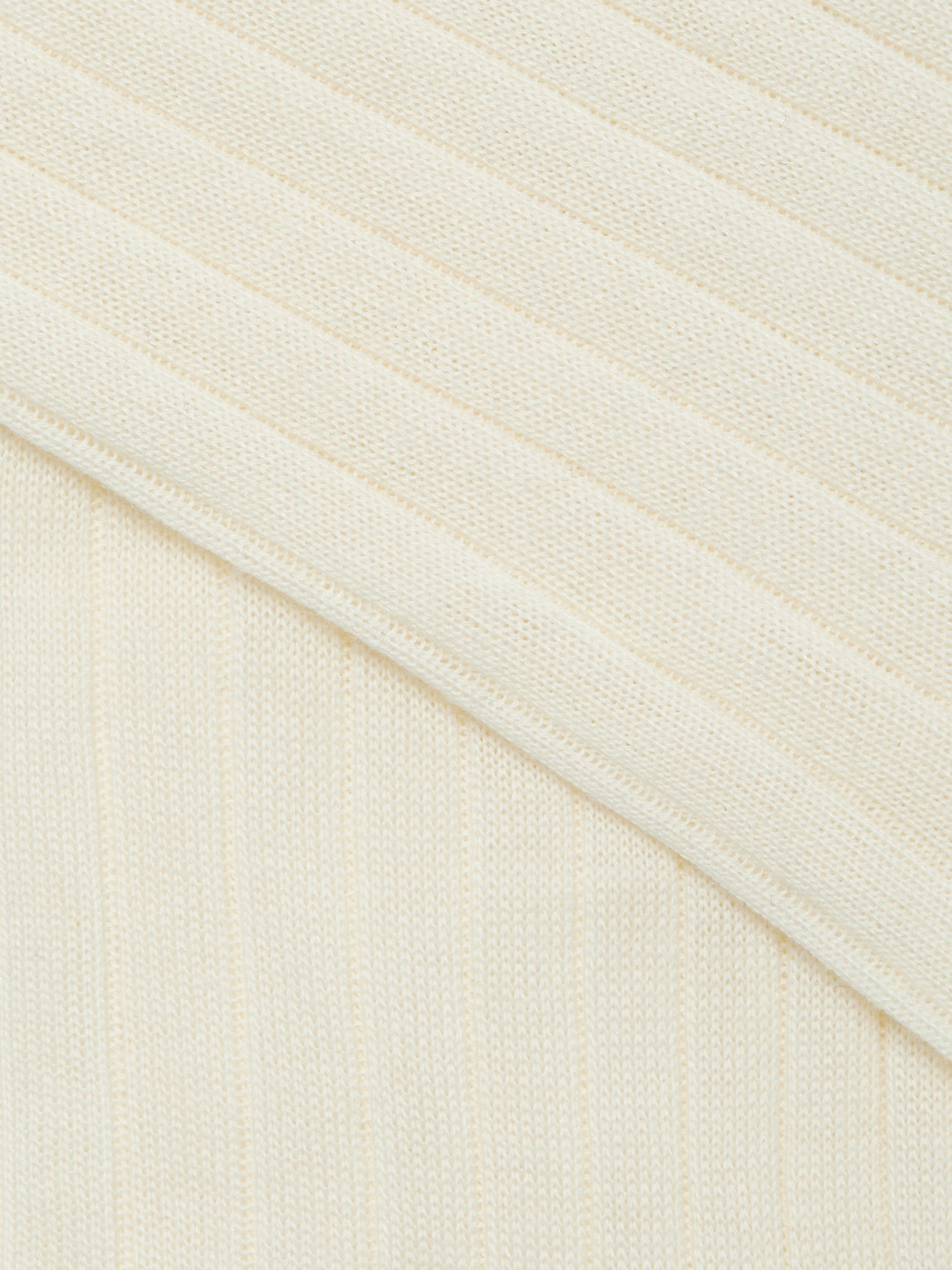 WHITE COTTON CASHMERE AND SILK SOCKS - 2