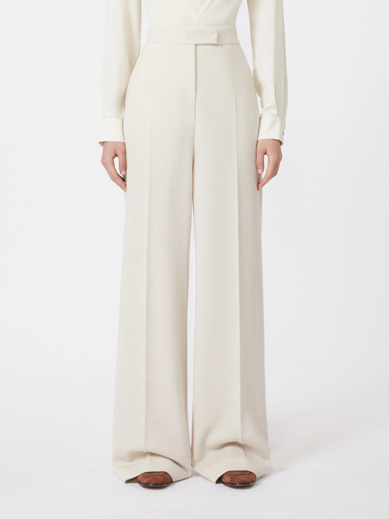 ATTINIA Wool piqué trousers - IVORY 3